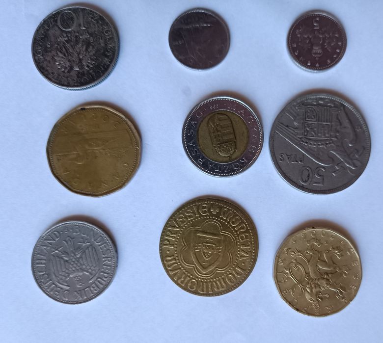 Zestaw monet kolekcjonerskich 9szt Ciekawe