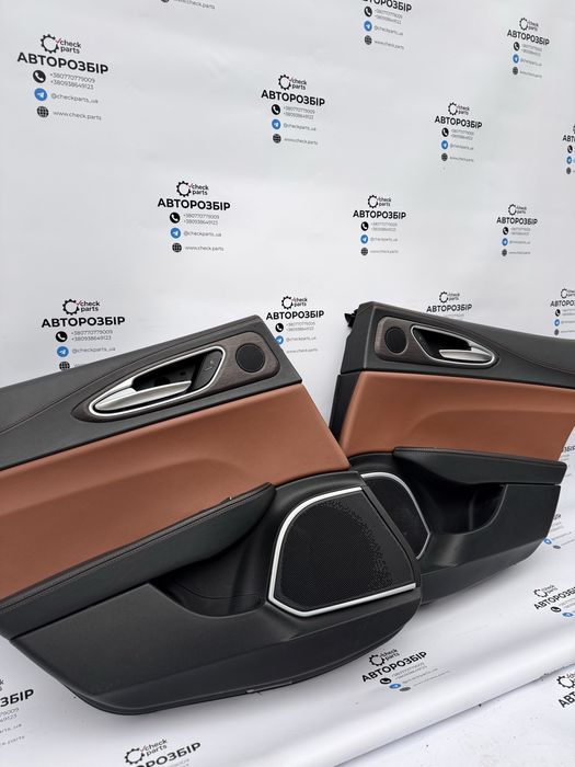 Дверні карти Alfa Romeo Giulia / обшивка дверей / коричневі, червоні