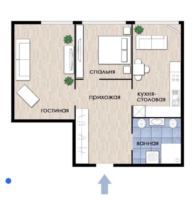 Своя квартира! Французский бульвар . 2 комнаты