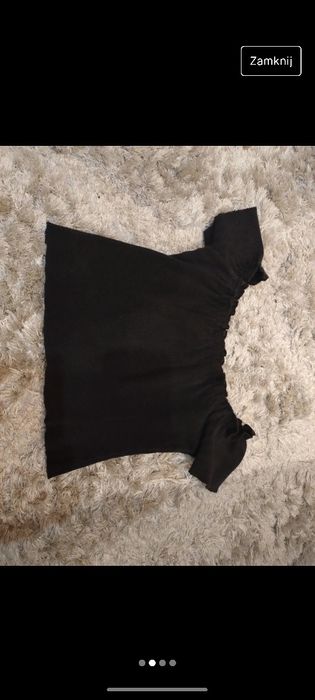 Crop top czarny hiszpanka XS S