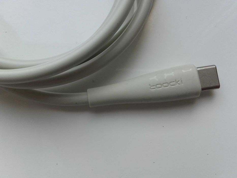 Toocki kabel USB-C - USB-C, PD do 60W transmisja danych, 1m+1m, biały+