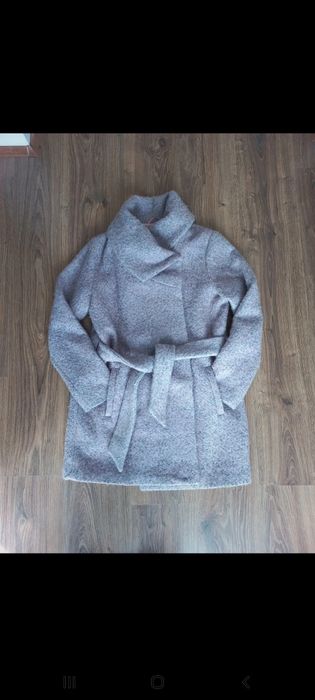 Płaszcz damski z dodatkiem wełny, rozmiar 36