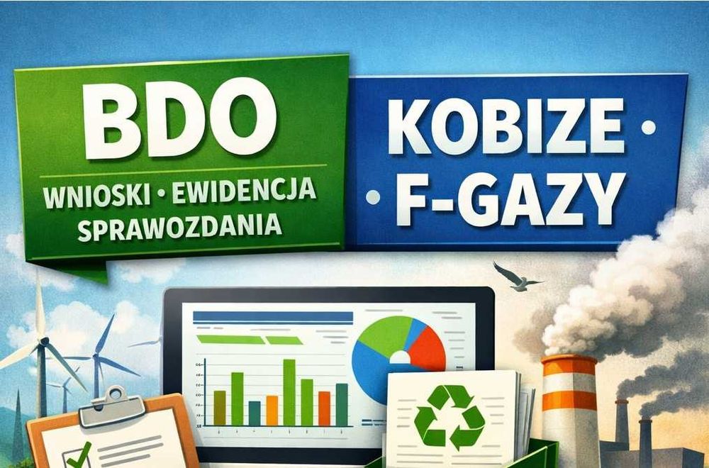 BDO kompleksowa obsługa, rejestracja, sprawozdania. KOBIZE, F-GAZY