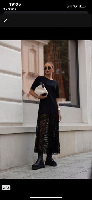 CArna sukienka z Koronka