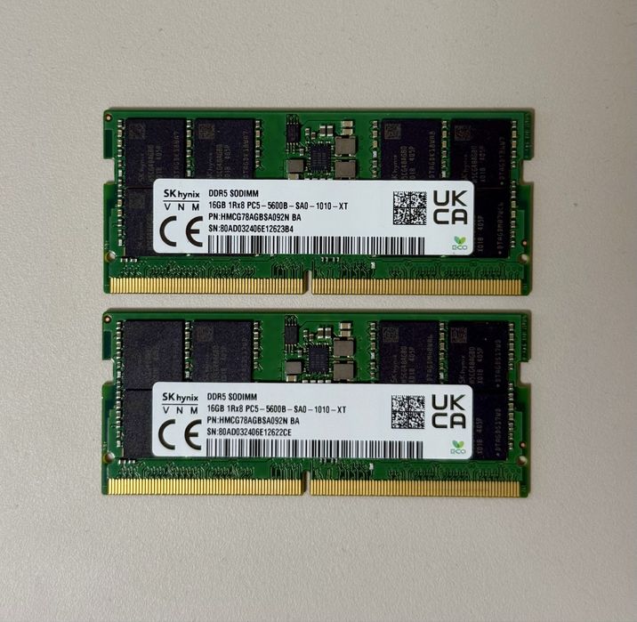 Оперативка памʼять ОЗУ RAM DDR5 5600 32Gb (16x2) SK Hynix