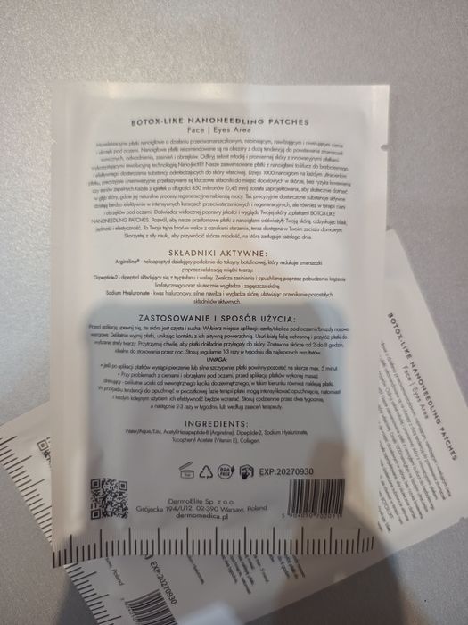 Dermomedica Botox Like Nano needling patches