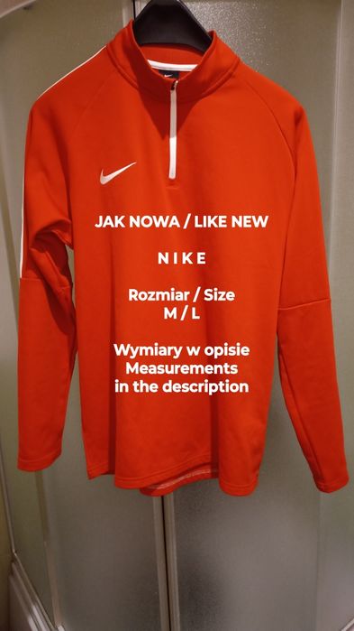 NIKE  Męska bluza sportowa ze stójką w idealnym stanie, Rozmiar M/L
