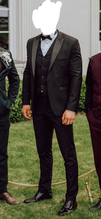 Garnitur ślubny smokingowy czarny