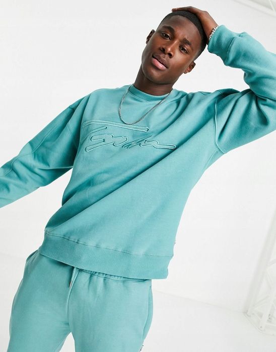 Topman bluza męska niebieska z logo na co dzień m 1vat