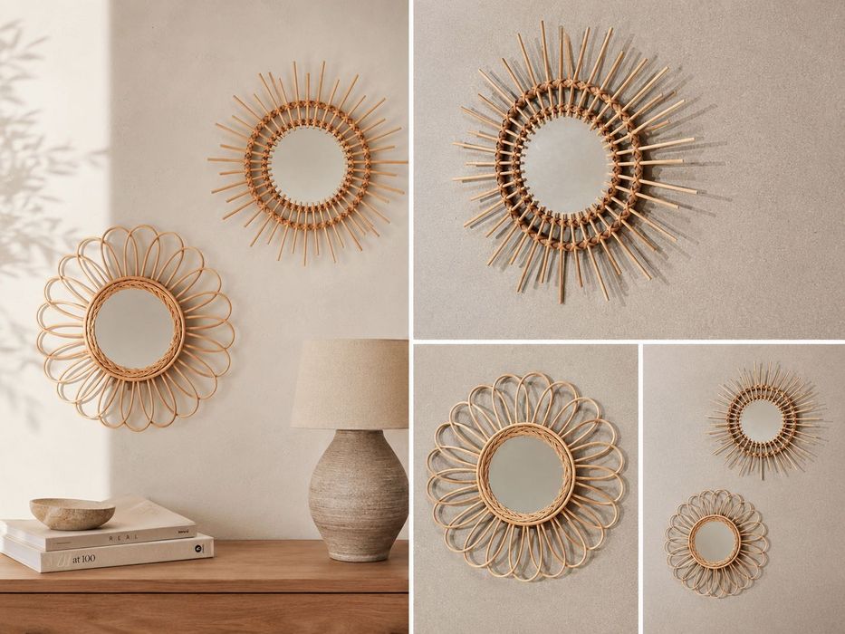 Espelhos estilo boho chic, conjunto de 2
