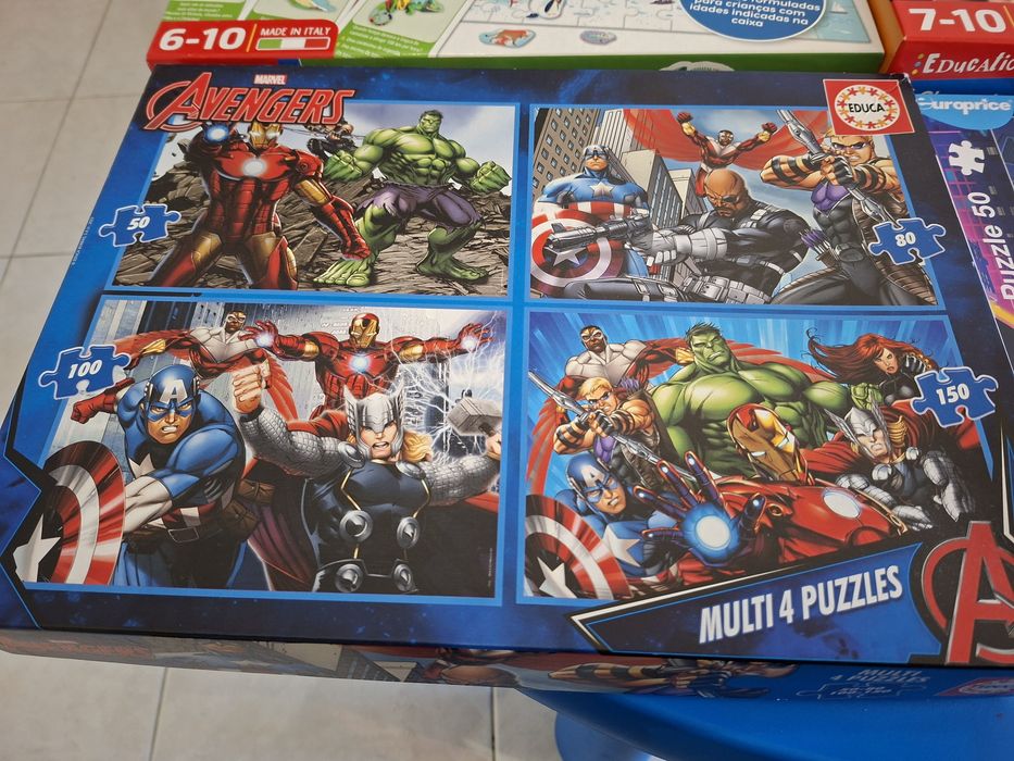 Tudo ,Puzzles marvel, enciclopédia education para crianças