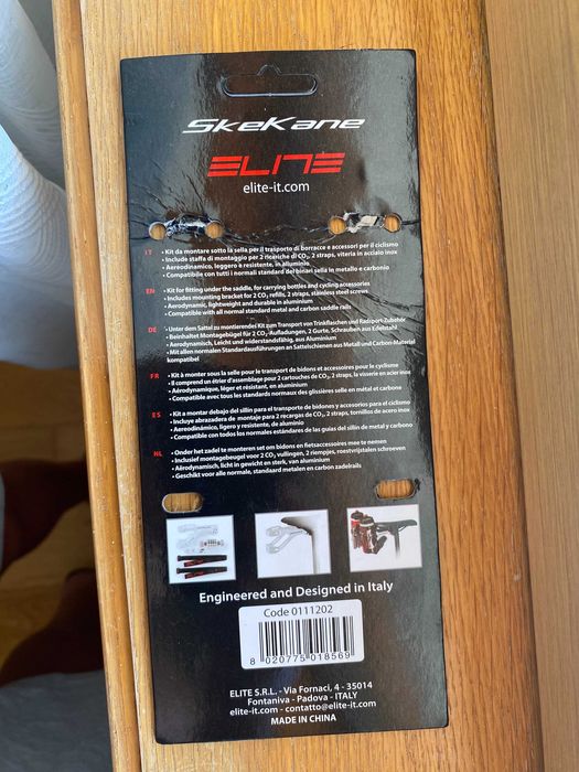 Suporte para porta-bidon para selim de triatlo Elite Skekane em alumínio