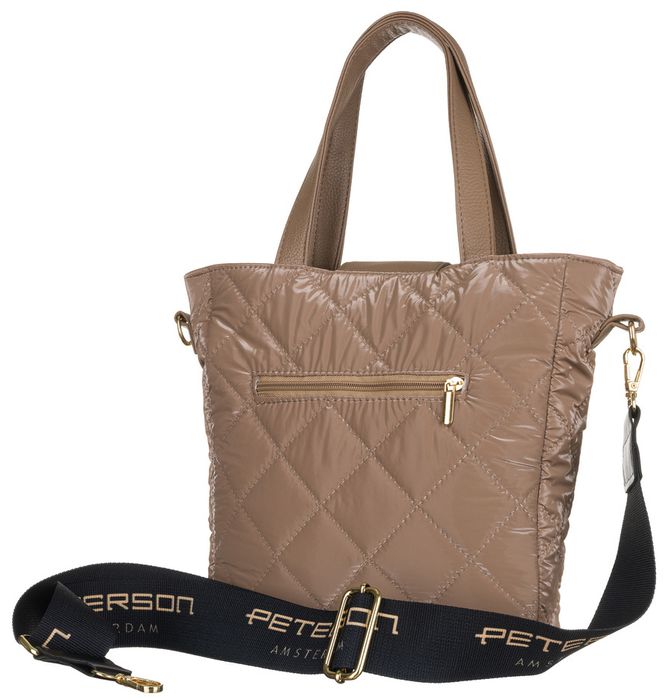 trapezowy, pikowany shopper z łańcuszkiem - peterson