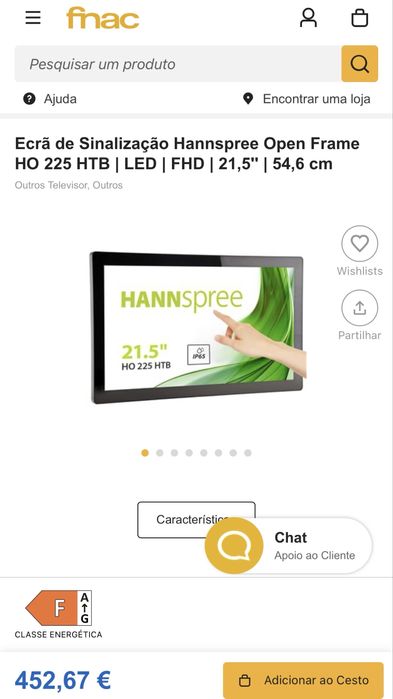 Monitor Touch / POS / Quiosque / Loja - Como novo