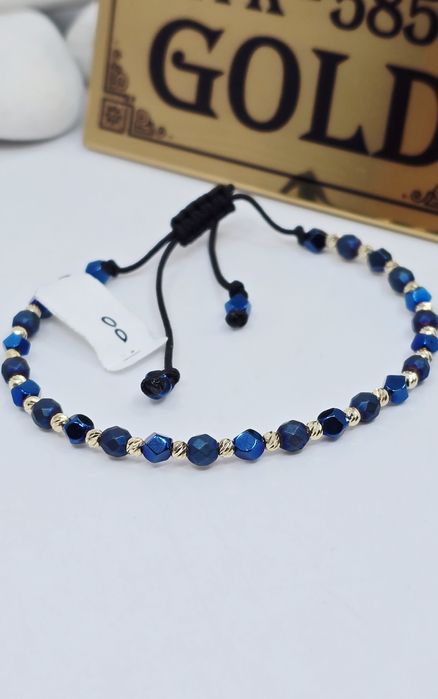 Złota bransoletka na sznurku próba 585 14k