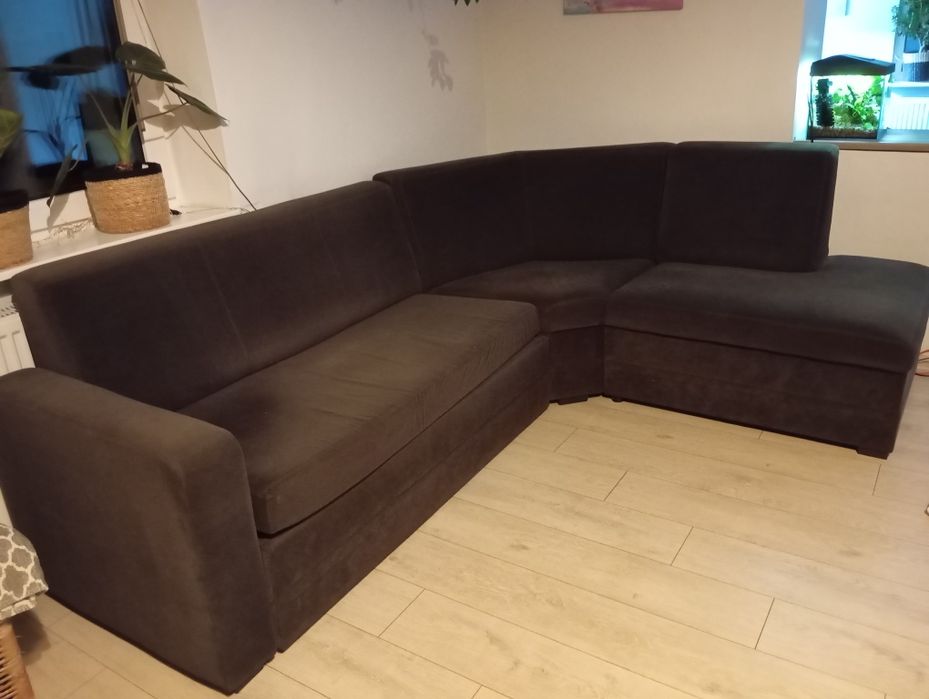 Narożnik rogówka grafit welur