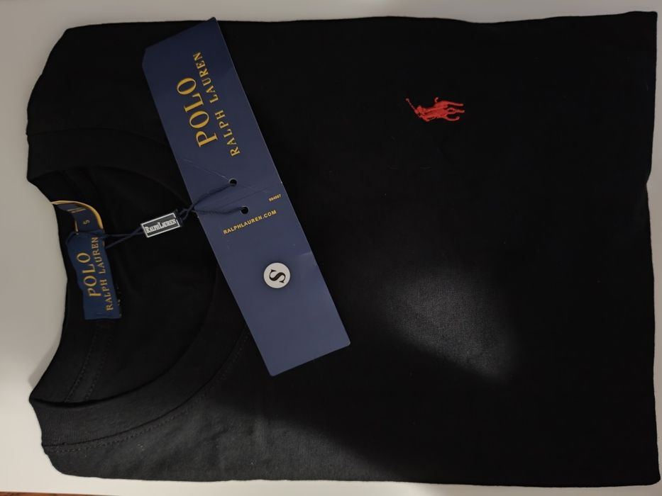 Nowa koszulka t-shirt Ralph Lauren czarno czerwony oryginalny rozmiar s