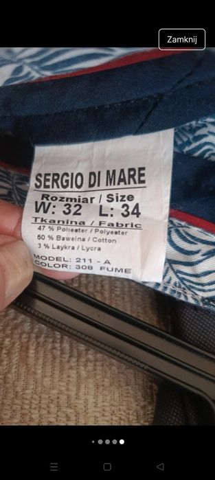 Grafitowe spodnie eleganckie męskie chinosy W32 L34