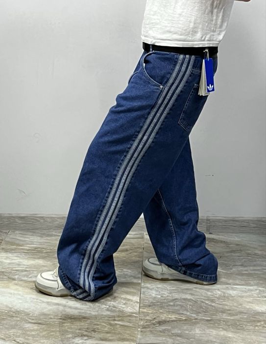 Нові широкі джинси Adidas Baggy jeans three stripes широкие джинсы адидас бегги Y-3