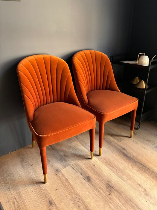 Pair velvet chairs