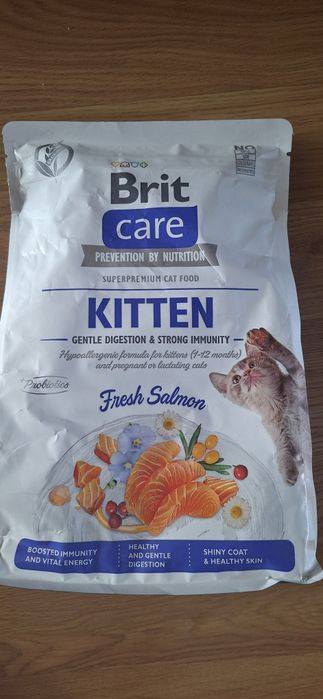 Sucha karma dla kota Brit Care kitten 2 kg łosoś +probiotyk