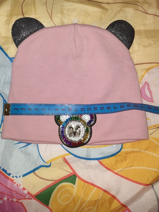 Шапка для девочки с ушками Нарядная