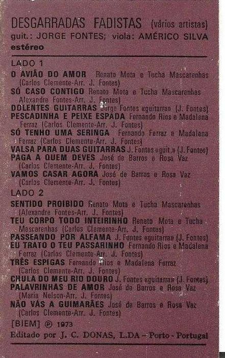 Desgarradas Fadistas - - - - - Vários Artistas - - - - - K7