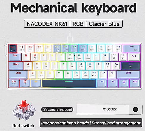 Teclado Mecânico 60%445376292403302402