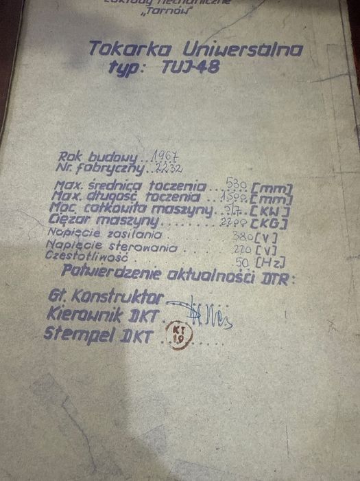 Tokarka TUJ-48 uniwersalna
