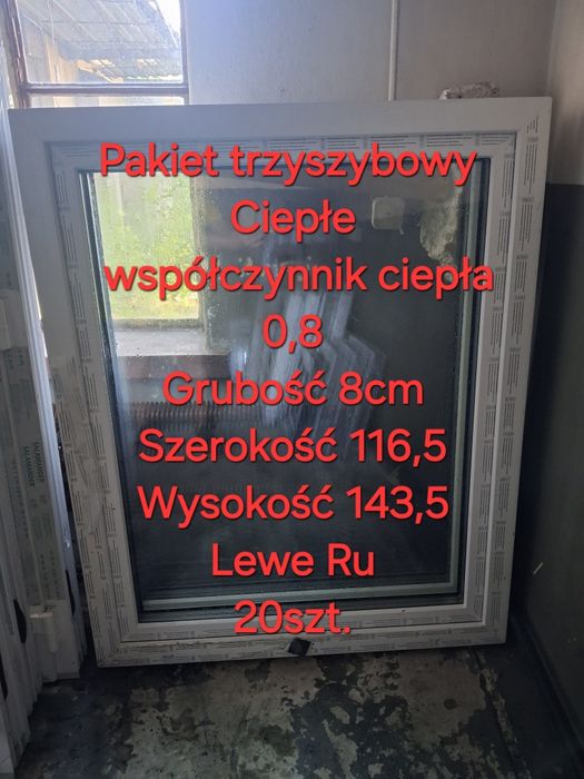 Okno 116x143 nowe 3 szyby Rozwierno-uchylne CIEPŁE