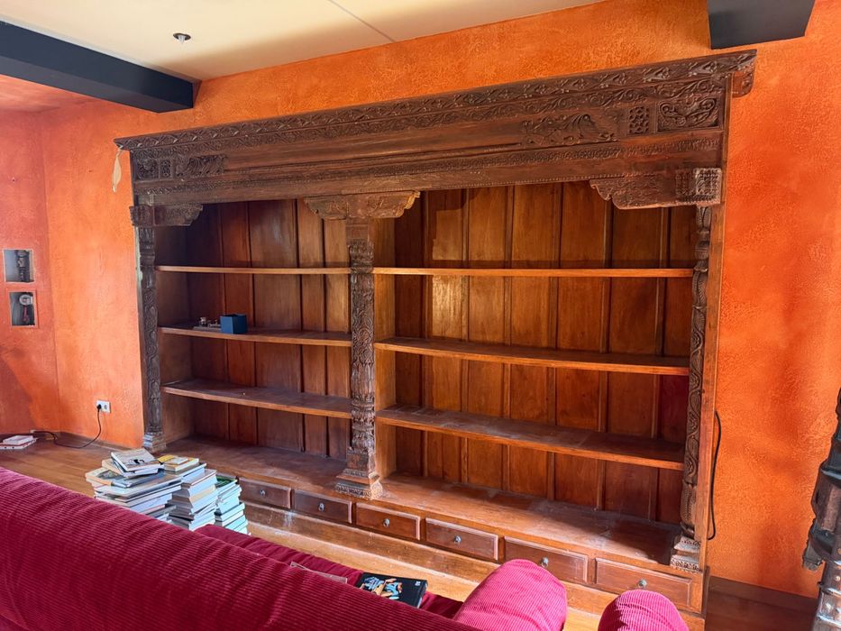 Regał biblioteka duży 320x220cm boho indyjski
