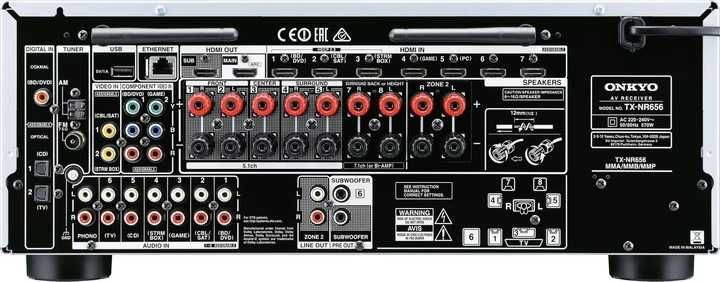 Onkyo TX NR 656 ATMOS e DTS-x - NR656 7.2 canais - 4k, c/o NOVO