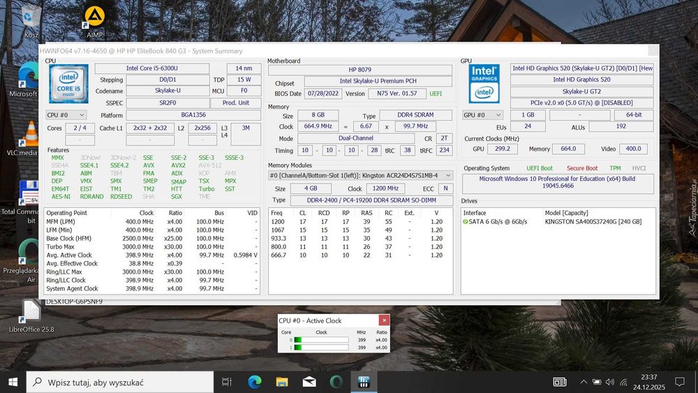Idealny HP EliteBook i5-6th/8gbDDR/SSD/Win10/Bateria OK