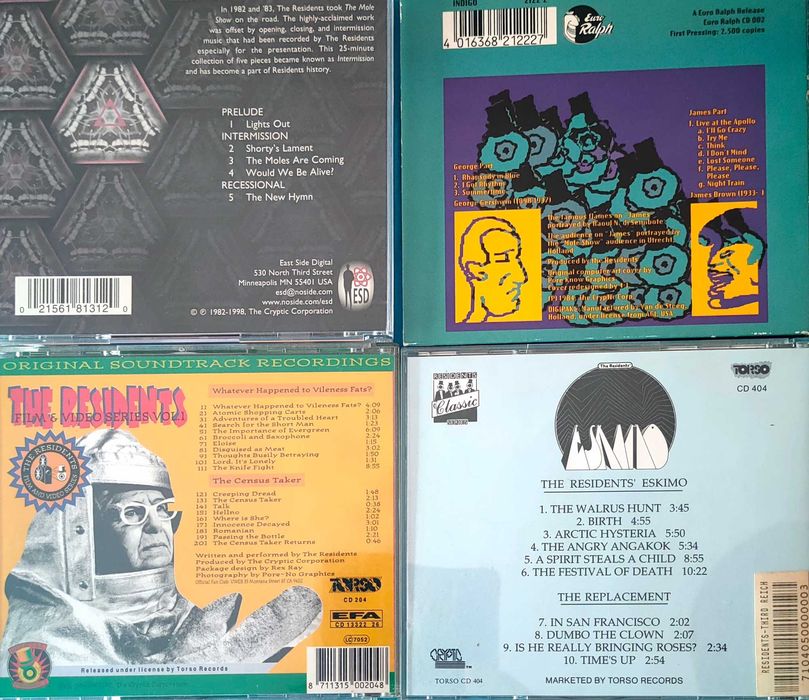 3 cd's originais The Residents, Brian Eno, La Fura Dels Baus