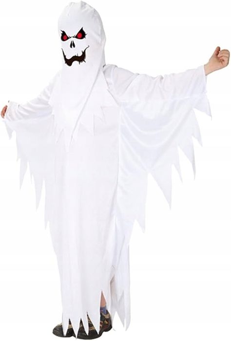 Strój Straszydło Duch Duszek na Halloween dla Chłopców roz M 110-120cm