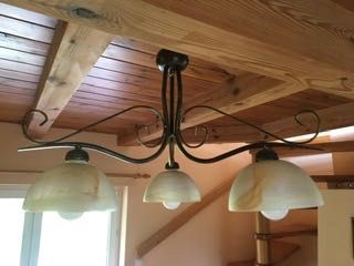 Lampa, żyrandol, szkło, retro, rustykalna