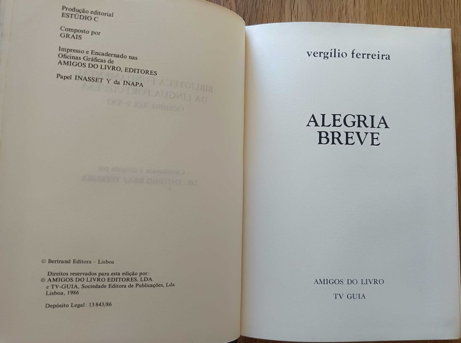 Alegria Breve - Vergílio Ferreira