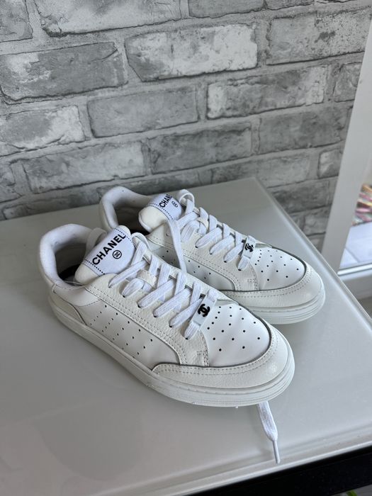 CHANEL  Białe trampki Chanel sneakersy , 38 rozmiar , skóra Wola