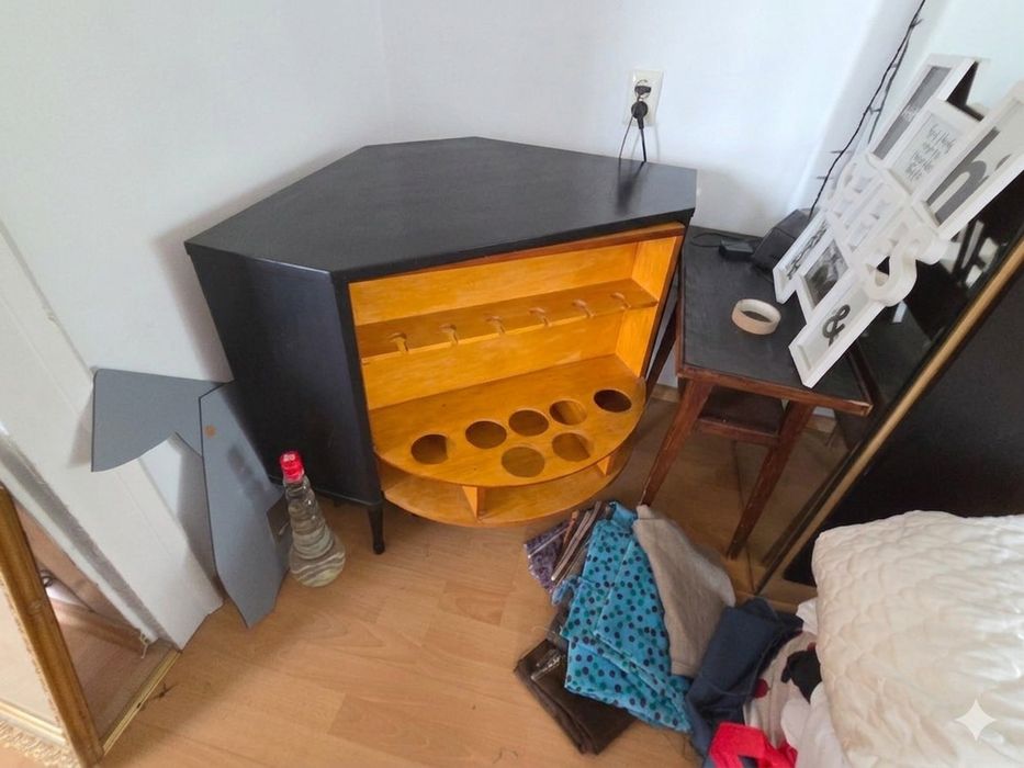 Narożny barek obrotowy PRL | Vintage | Mid-Century Modern