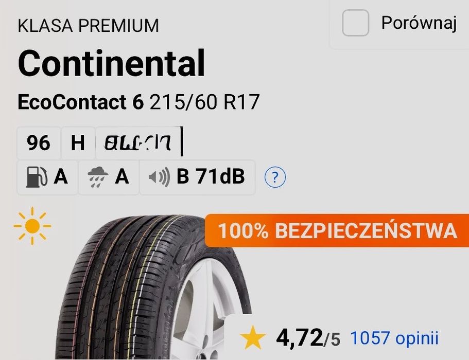 Komplet opon letnich Continental R17 215/60