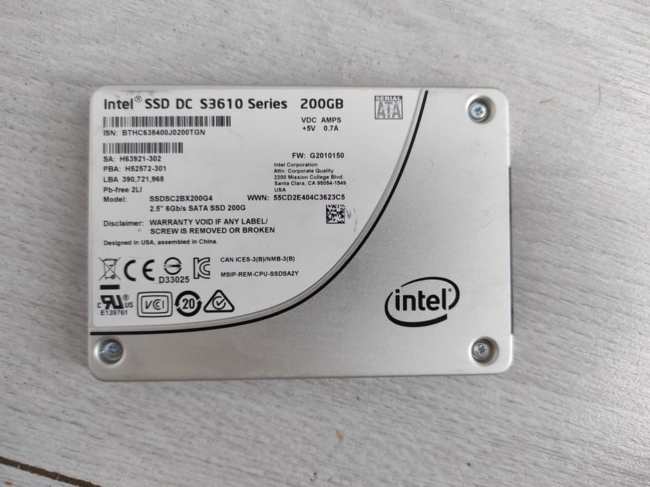 Intel SSD DC S3610, S3700 Series 200 GB