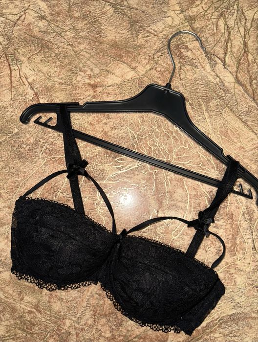 Черный ажурный лифчик бюстргастер 70/75 В