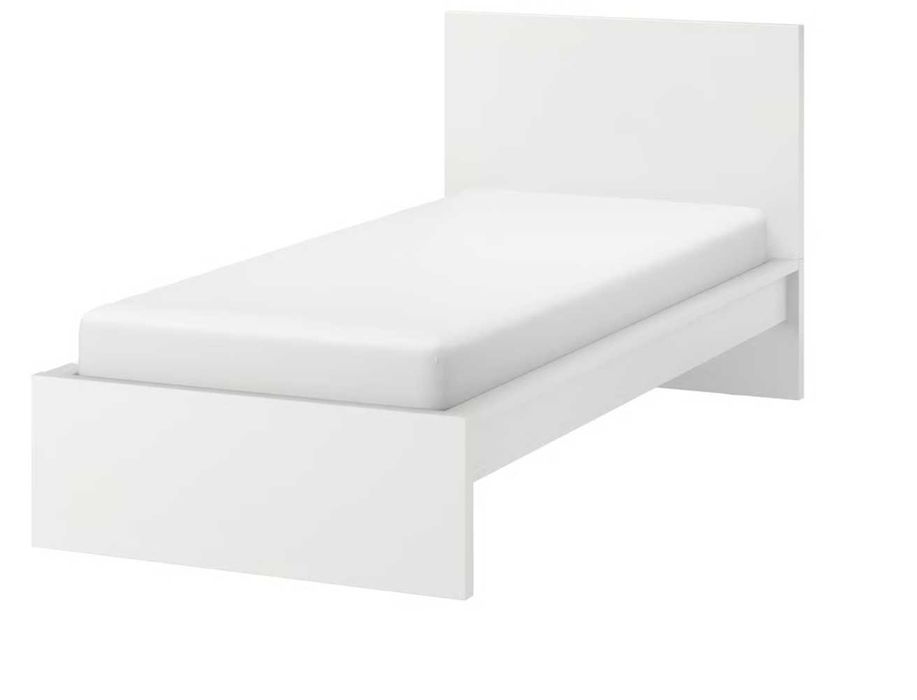 Łóżko używane Ikea Malm 90x200 cm białe, kompletne