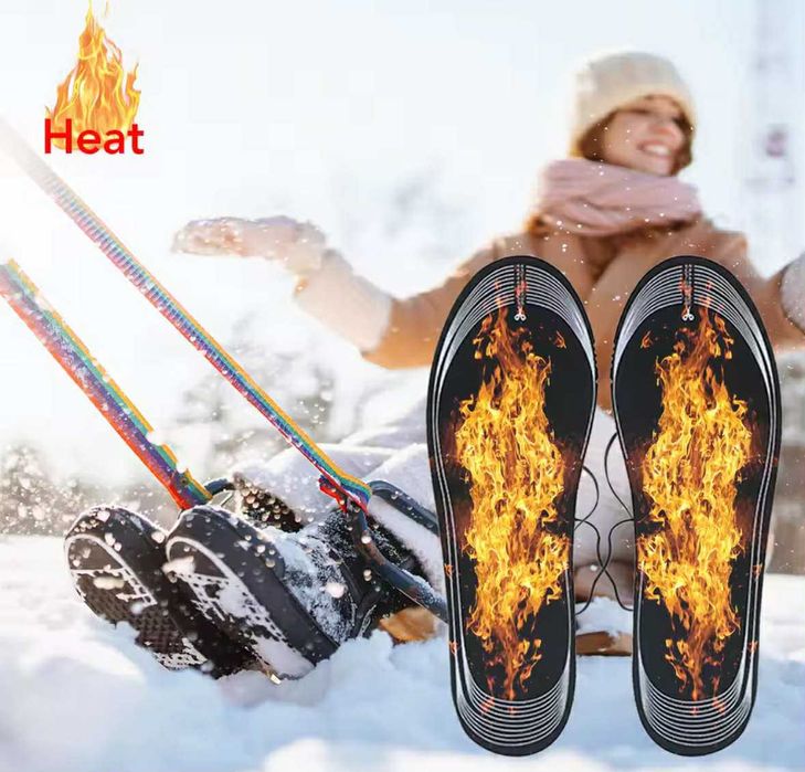 PODGRZEWANE WKŁADKI wygodne lekkie do butów grzewcze usb czarne 35–46