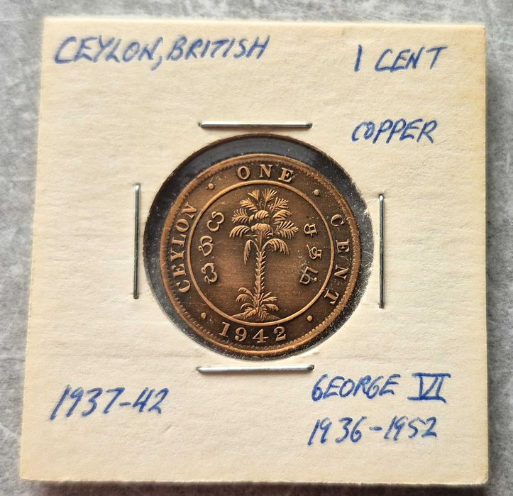 C19) CEJLON - 1 Cent - 1942 r.