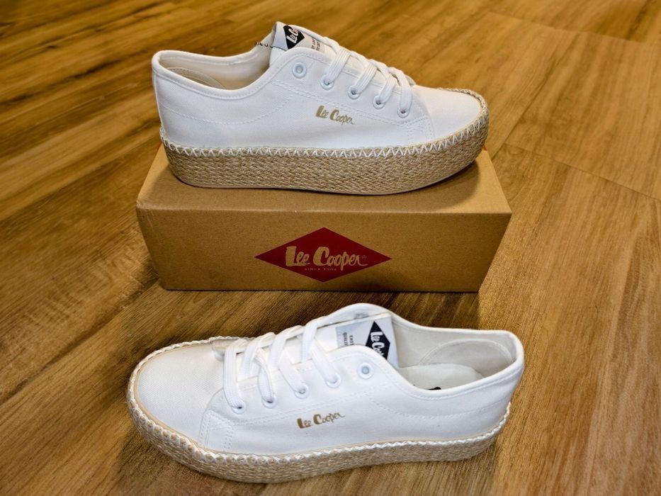 Buty Damskie Lee Cooper Espadryle Trampki białe platforma 41 - 26,5 cm