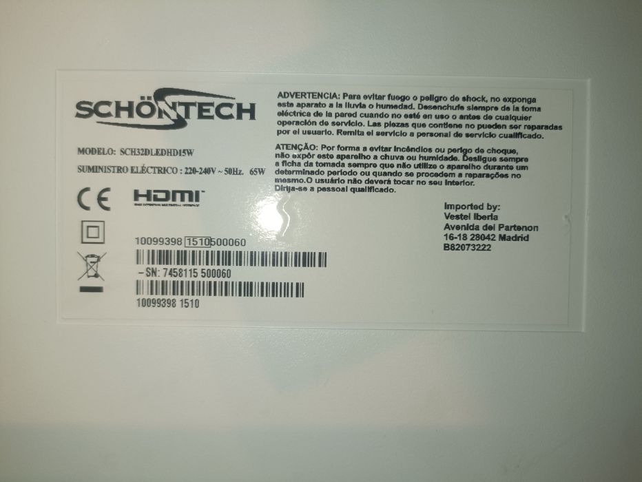 TV Led 32" Schontech  (Não é Smart TV)