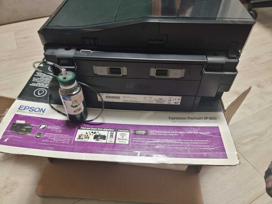 WIFI ФОТО МФУ струйный Epson Expression Premium XP-800 + ПЗК + Чернила