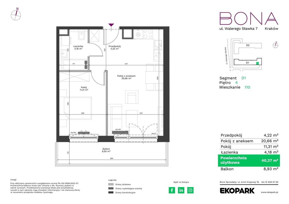Nowe 2 pokoje | południe | duży balkon | garaż | 40,37 m² - Widok 3