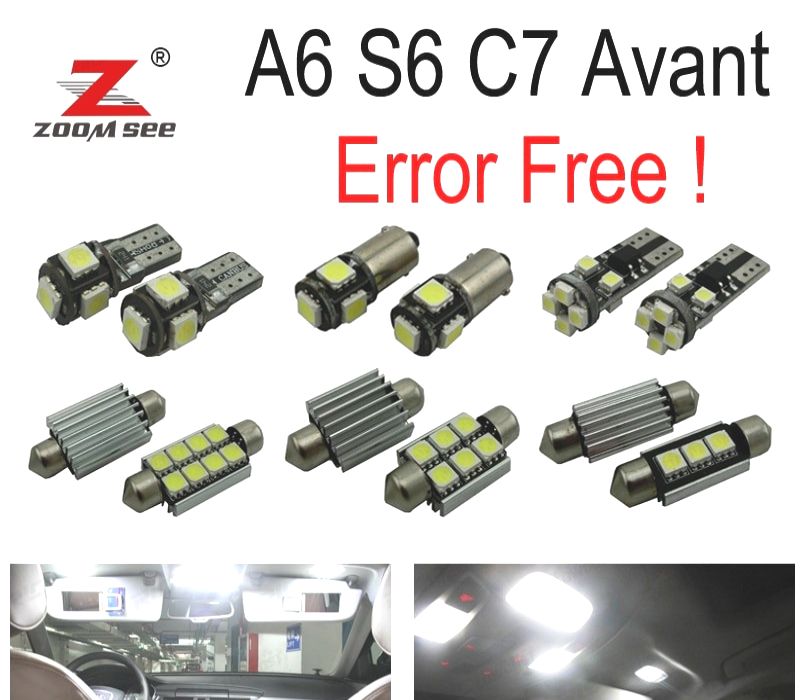 KIT COMPLETO DE 19 LÂMPADAS LED INTERIOR AUDI A6 S6 RS6 C7 AVANT WAGON 2012 +